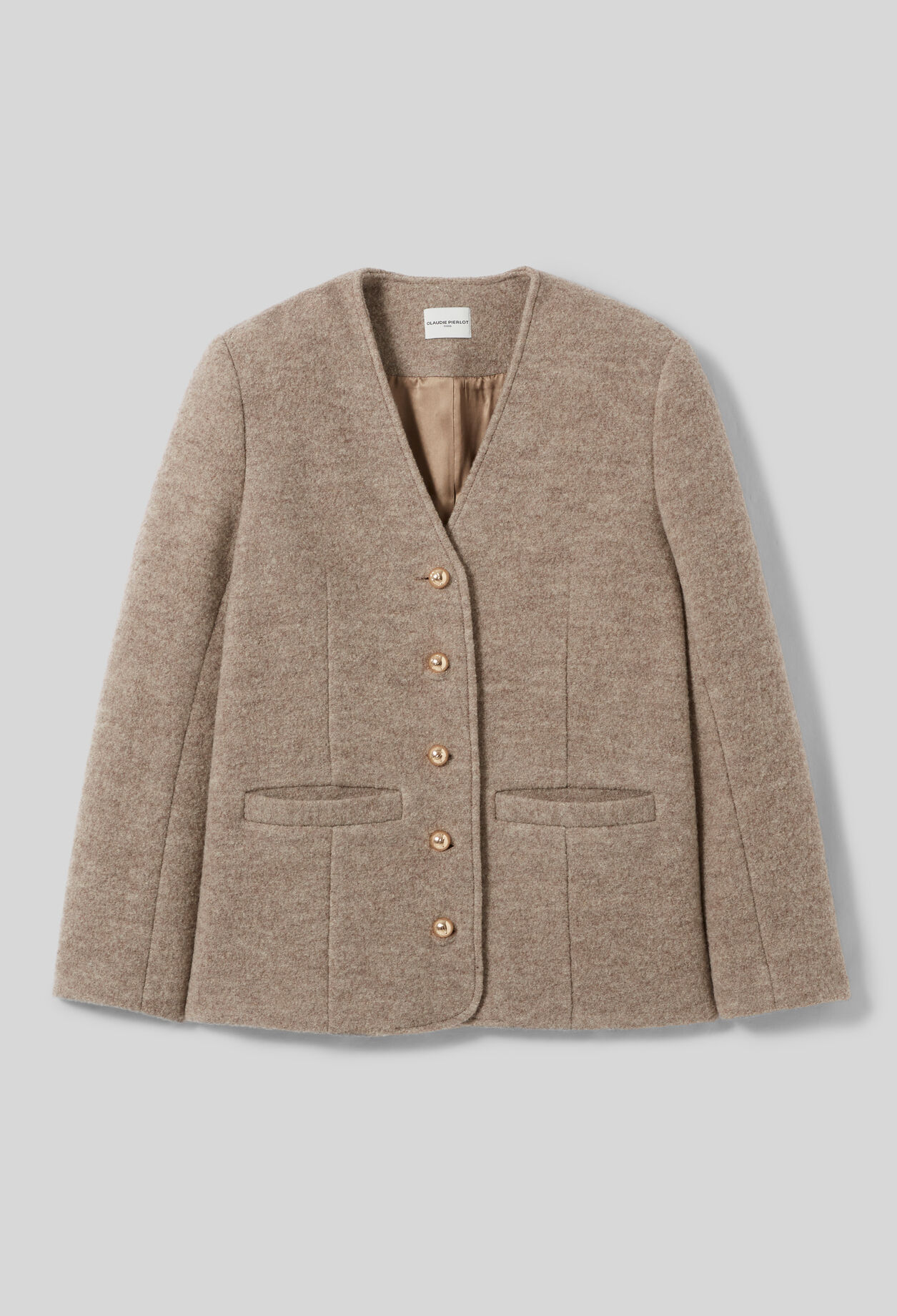 Chaqueta de lana abotonada