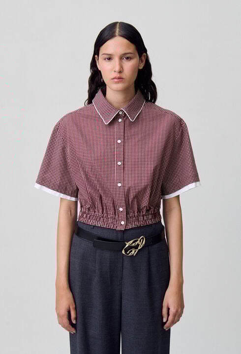 Camisa corta de cuadros