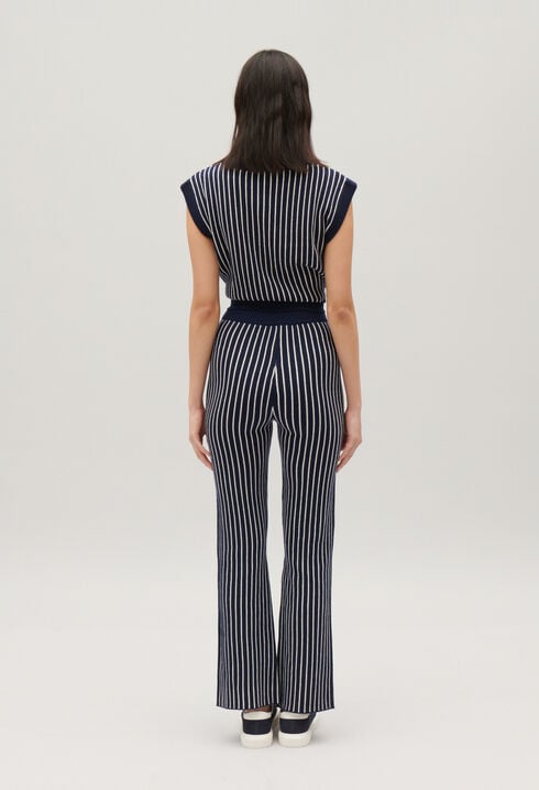 Pantalón de punto a rayas