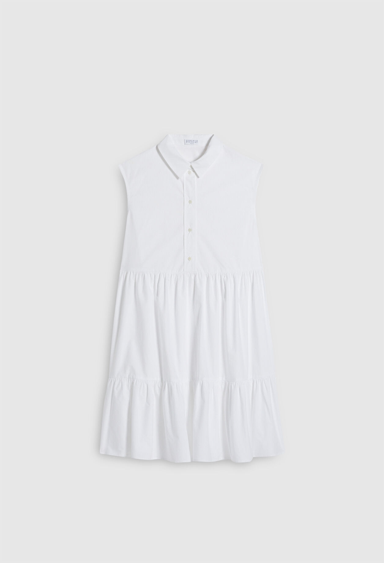 Vestido sin manga acampanado algodón bio