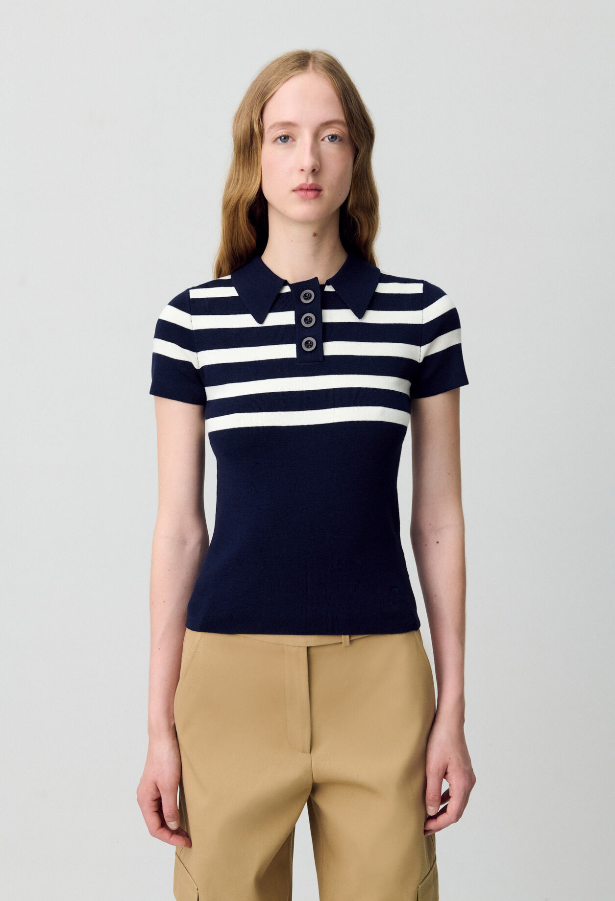 Polo de punto fino superior