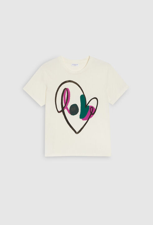 Camiseta de manga corta de corazón