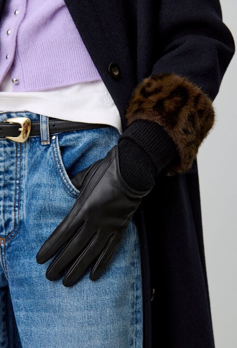 Guantes de cuero y malla