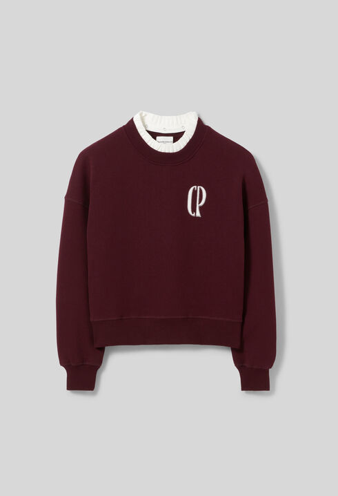 Sudadera de algodón con cuello 
