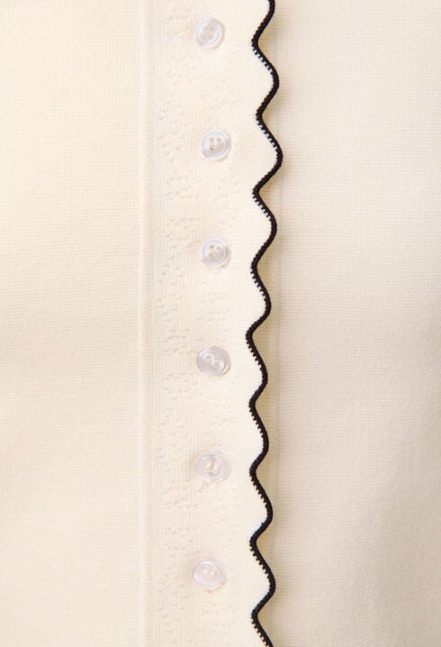 C&aacute;rdigan de punto contrastado