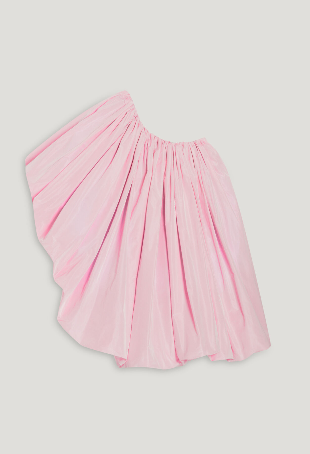 Vestido corto asim&eacute;trico blush