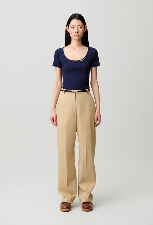 Camiseta de algod&oacute;n bordada