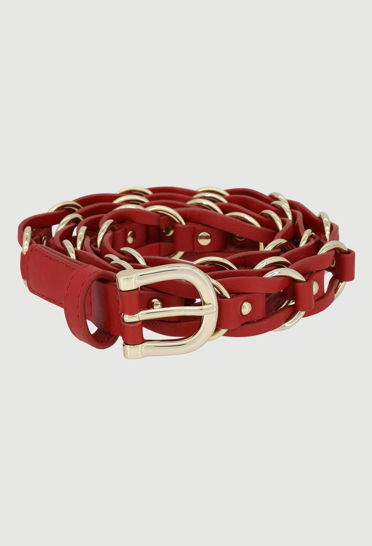 Cinturón con cadena de cuero