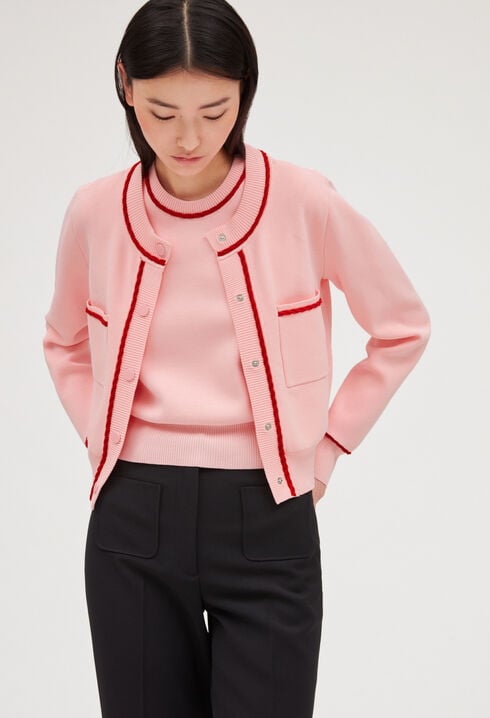 Chaleco de punto de dos tonos