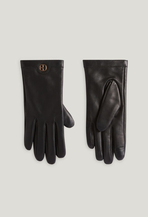 Guantes de piel negros