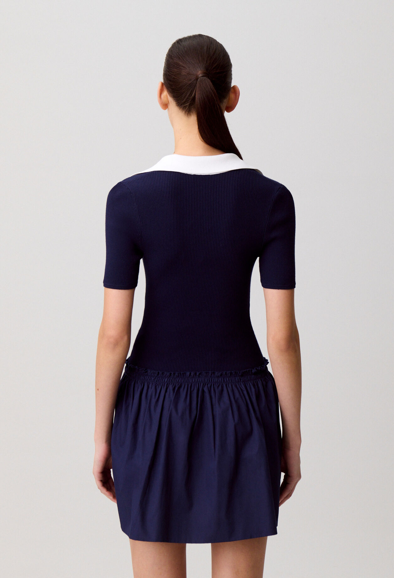 Vestido bimateria de punto