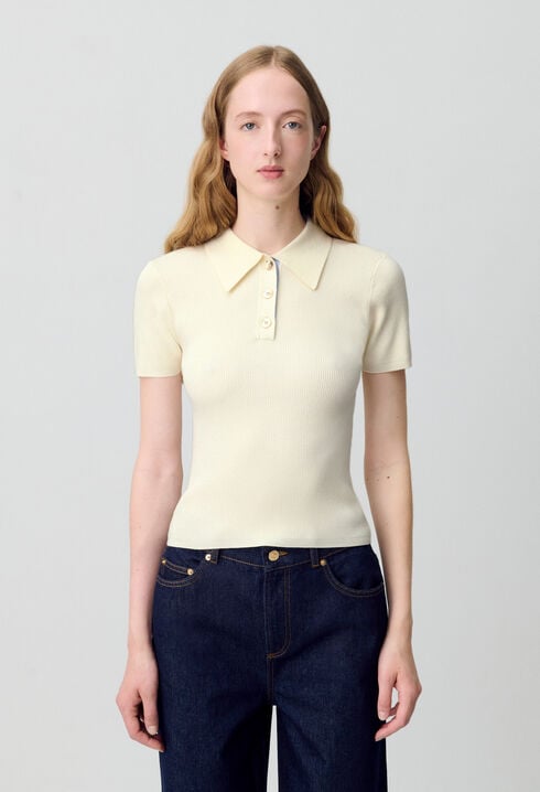 Polo de punto fino superior