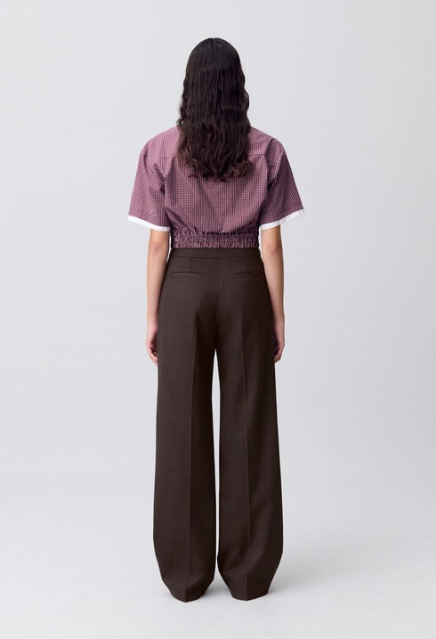 Pantalón recto de lana