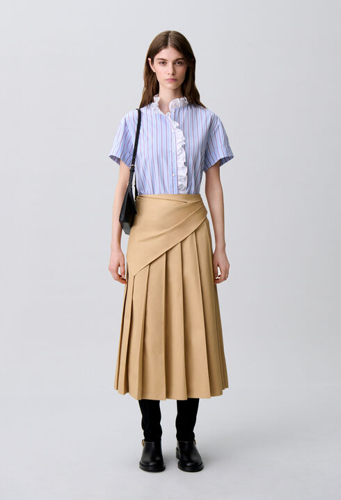 Camisa popel&iacute;n rayas con volantes
