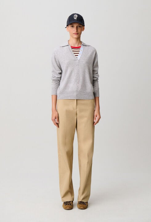 Jersey de lana con cuello de polo