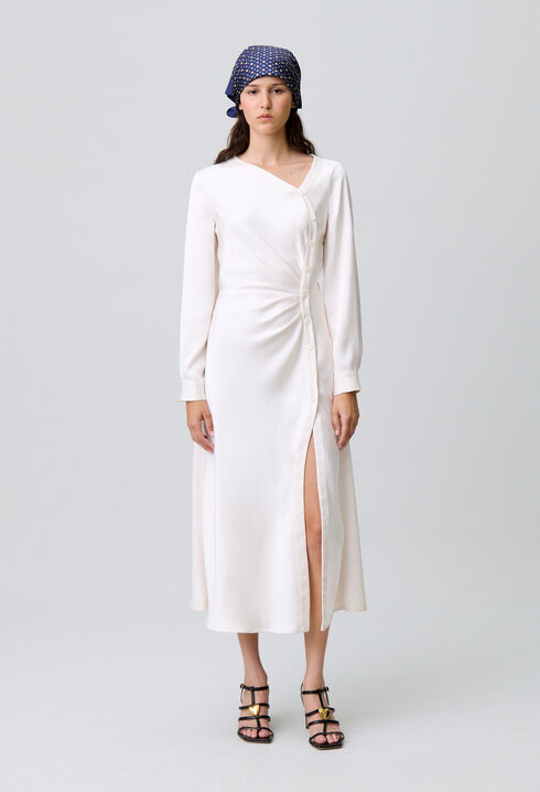 Vestido largo satinado fluido
