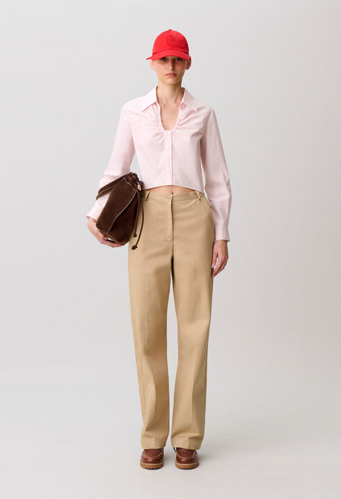 Camisa de popel&iacute;n de algod&oacute;n