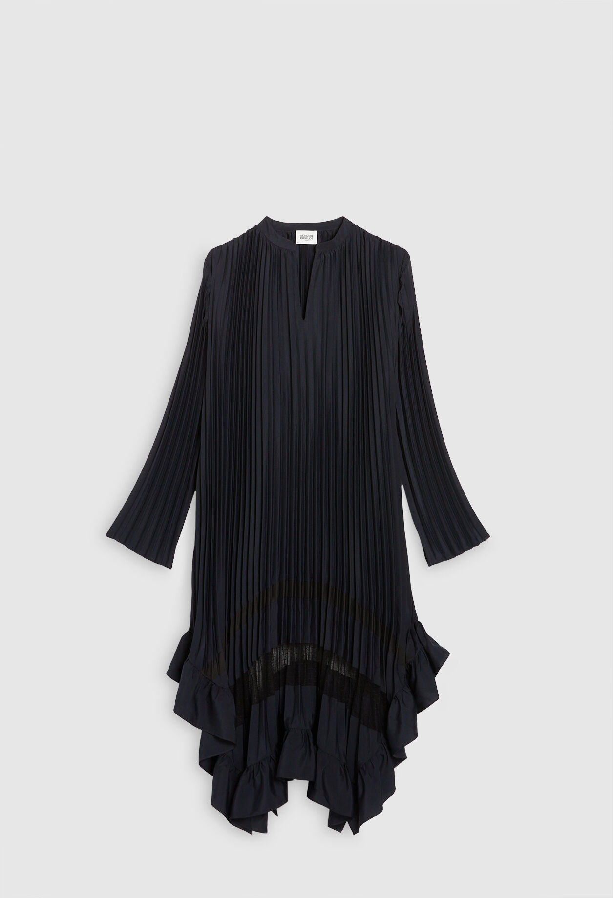 Vestido plisado con volantes
