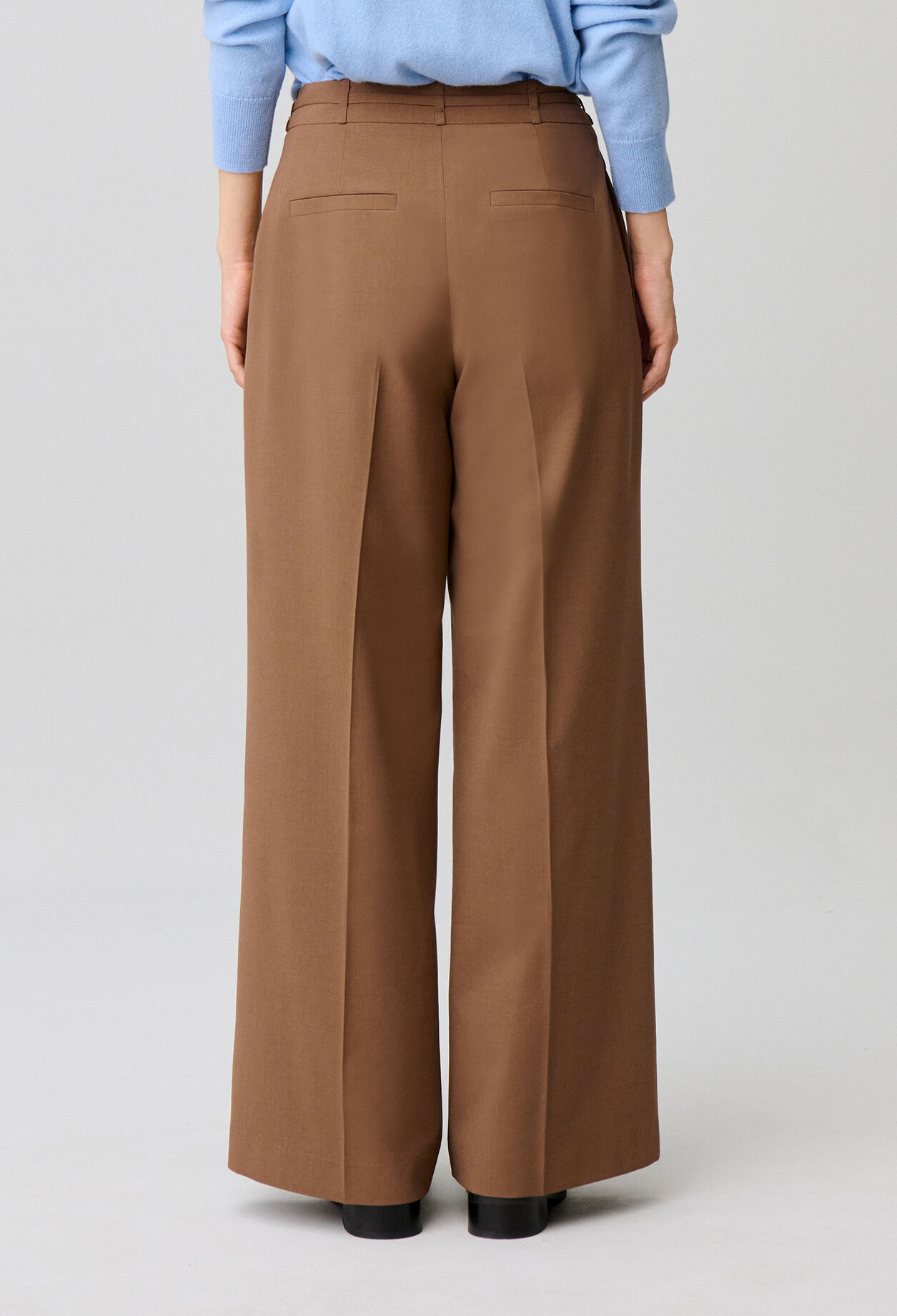 Pantal&oacute;n ancho mezcla de lana