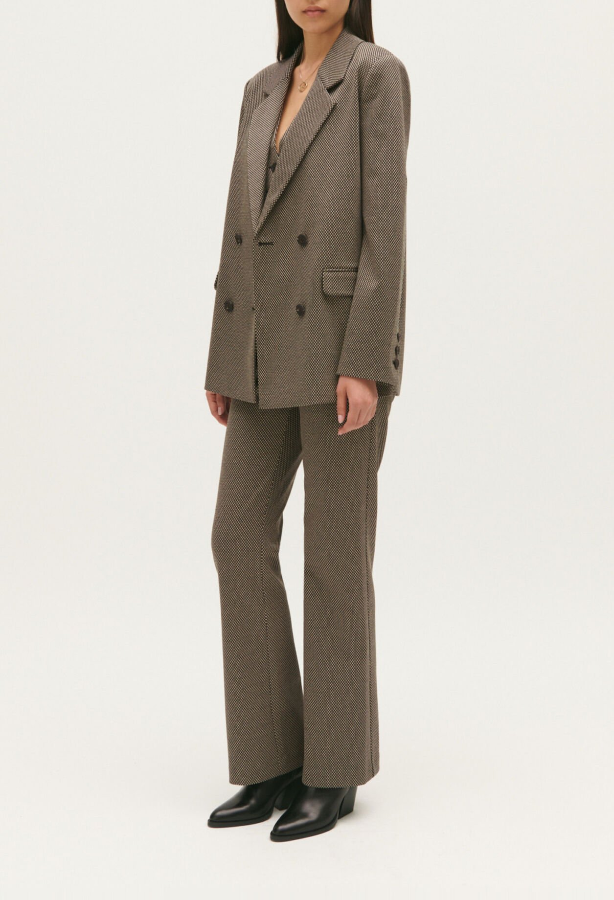 Chaqueta de traje de pata de gallo