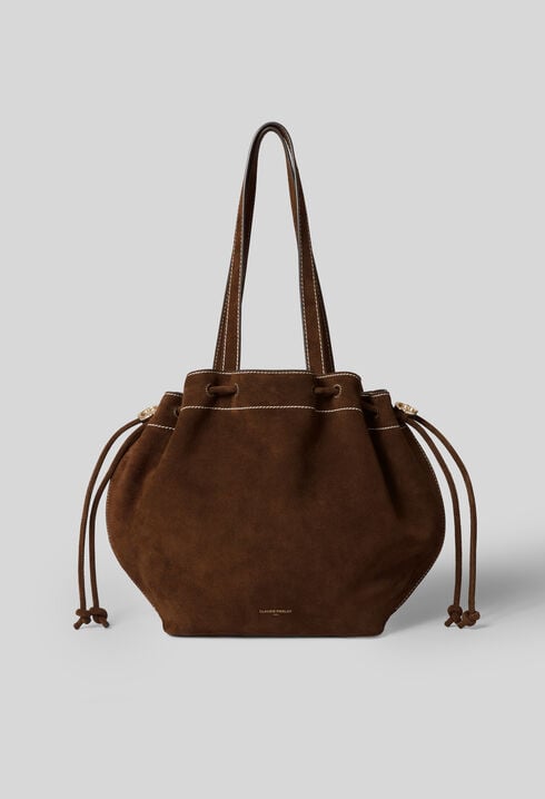 Bolso tote de cuero de ante