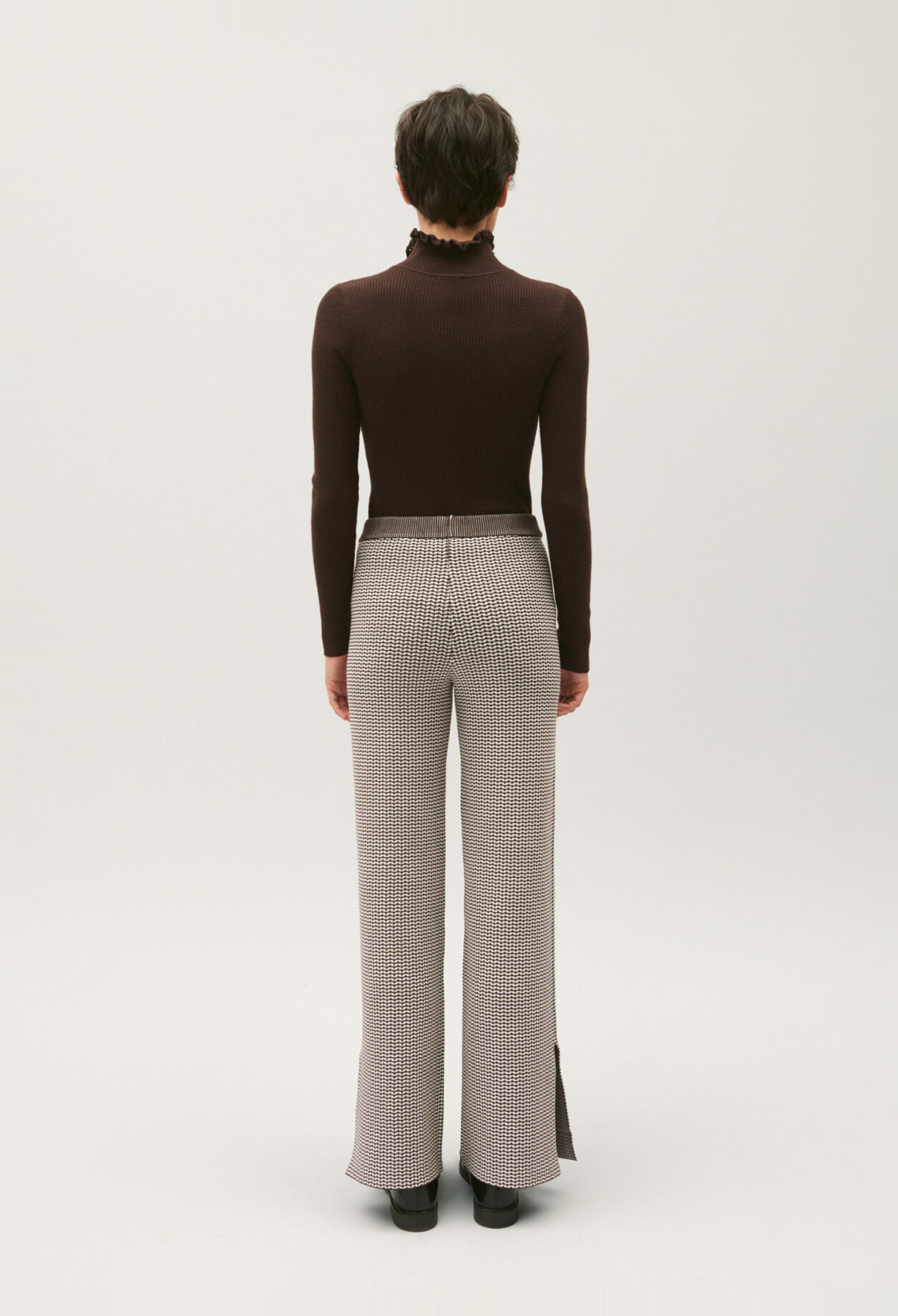 Pantalón de punto jacquard bicolor