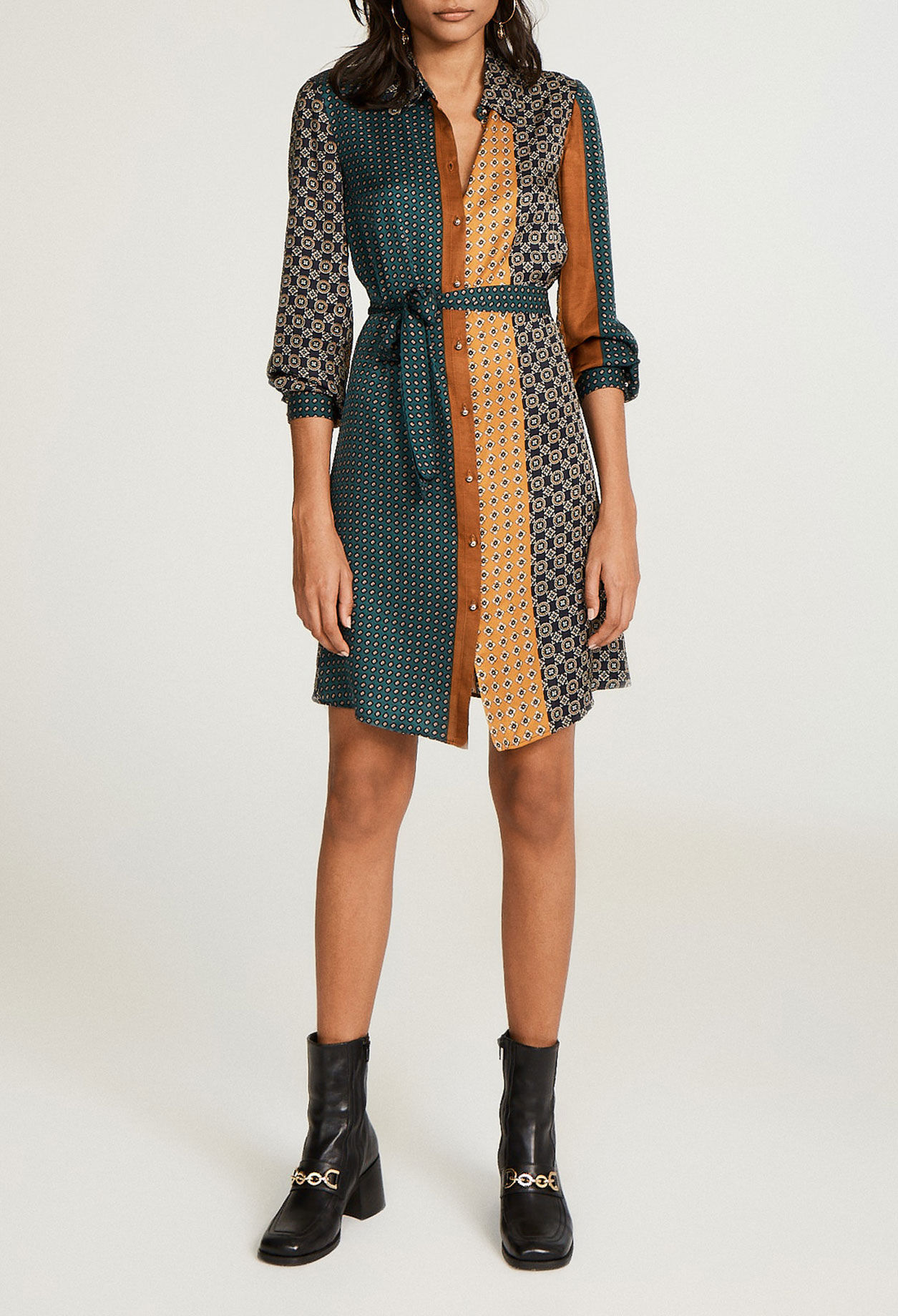 Vestido-camisa estampada