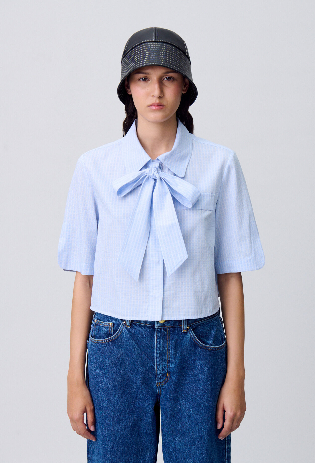 Camisa corta de cuadros