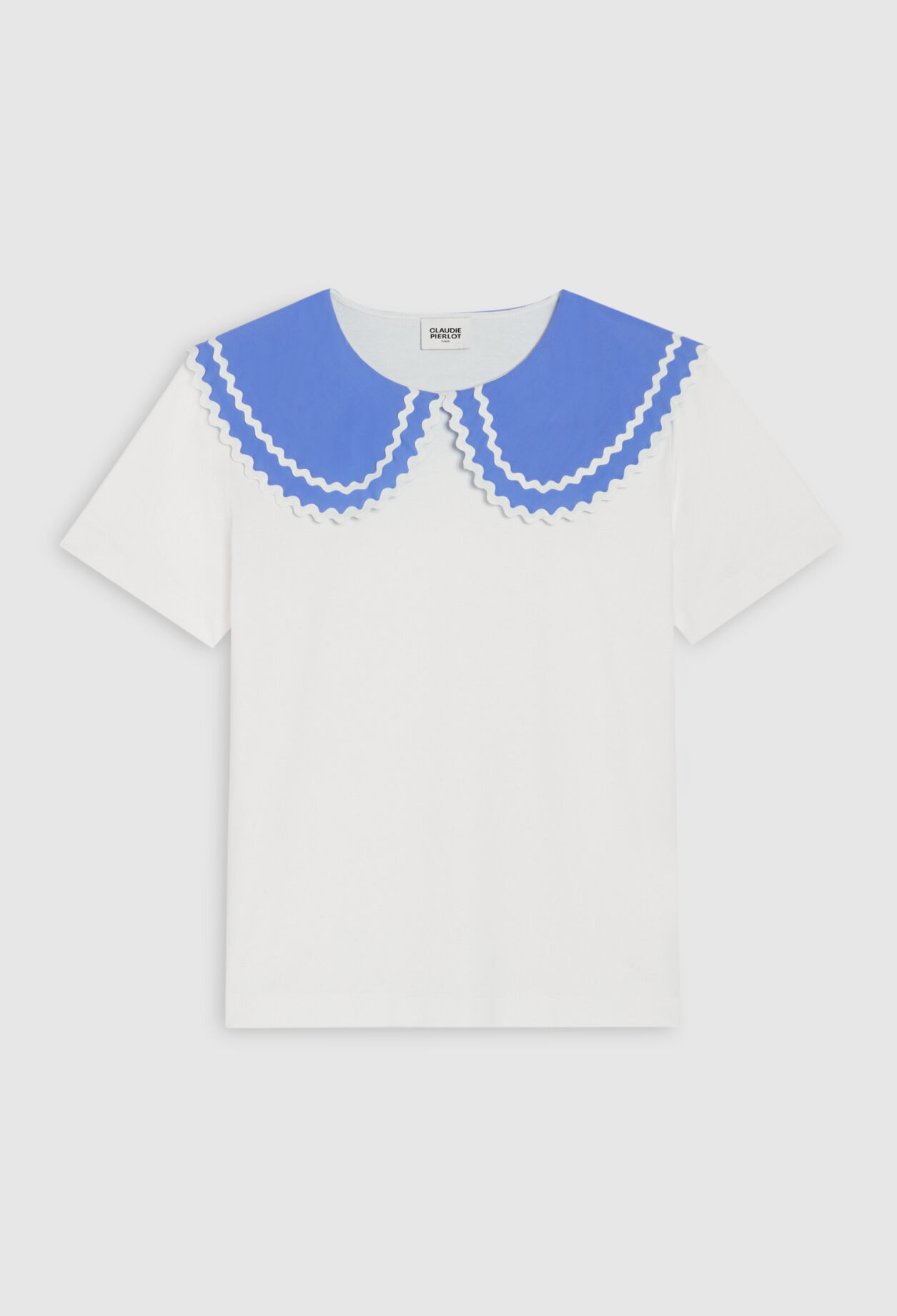 Camiseta cuello Peter Pan en crudo
