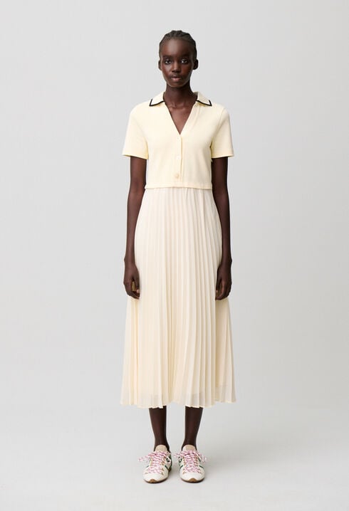 Vestido bimateria trampantojo