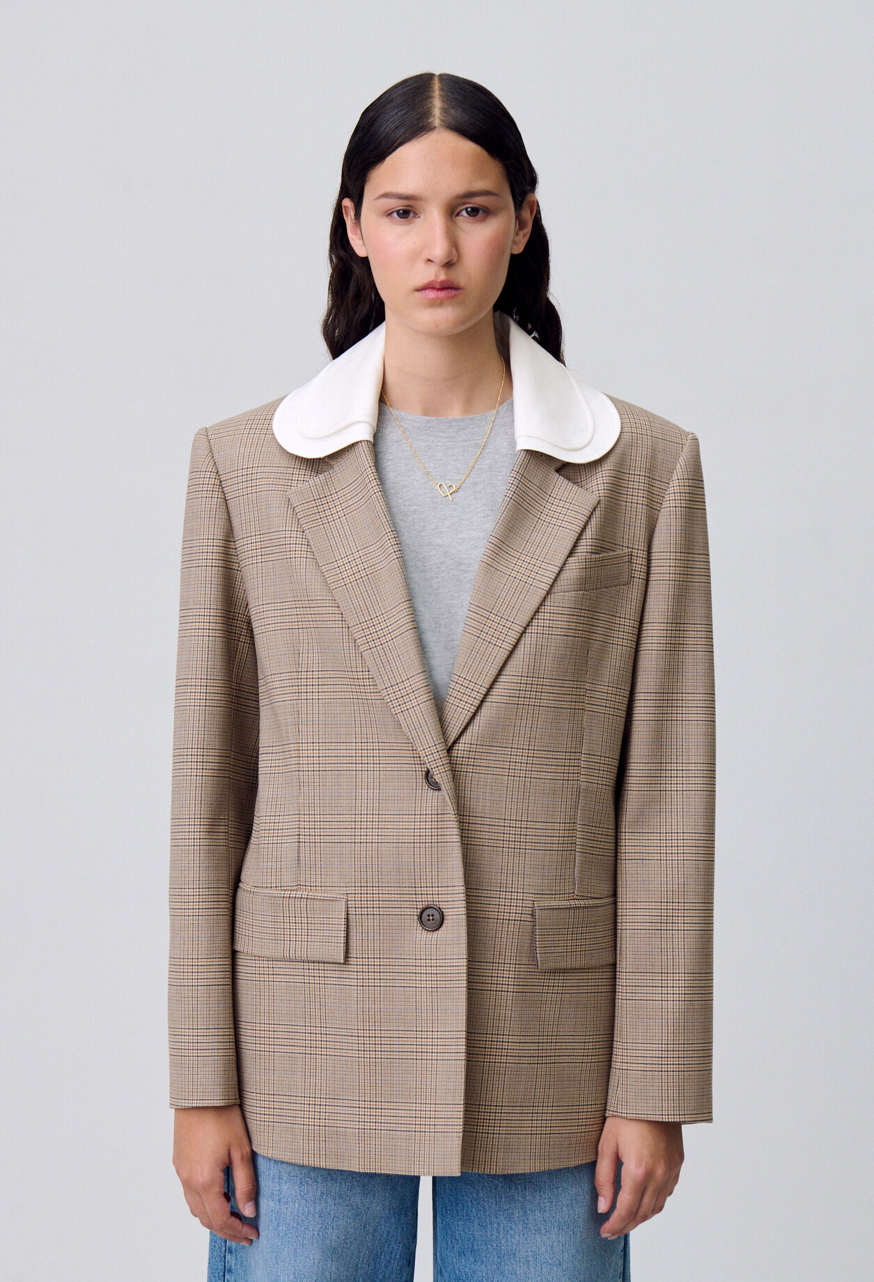 Chaqueta americana recta a cuadros