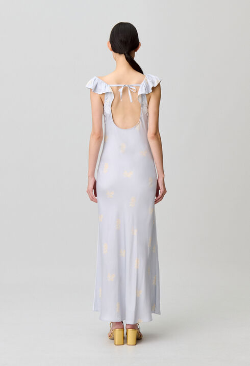 Vestido satinado de flores