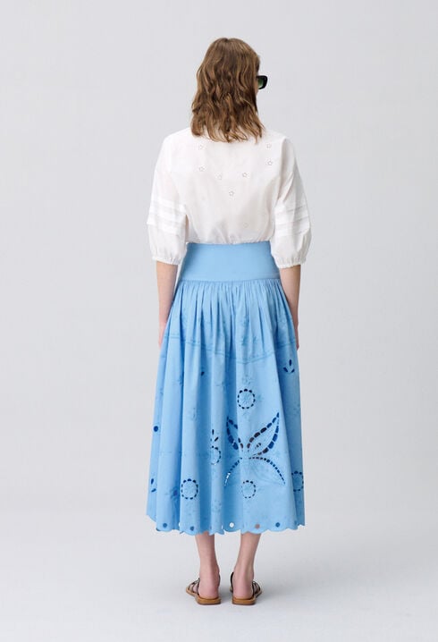 Falda midi bordada