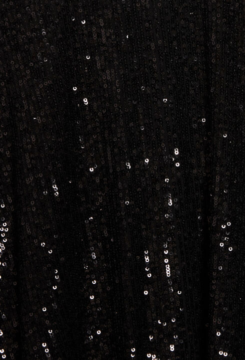 Falda midi de lentejuelas negra