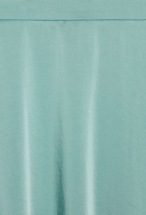 Falda midi fluida satinada verde agua