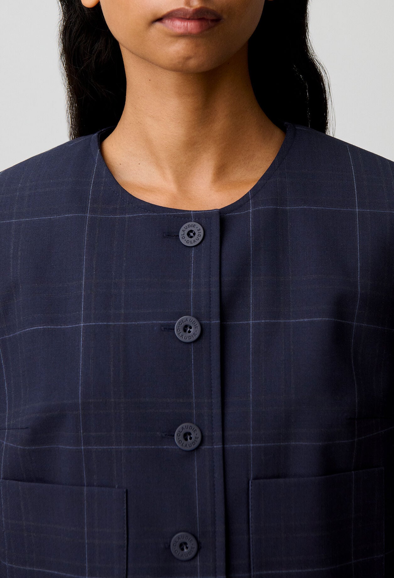 Chaqueta recta de cuadros