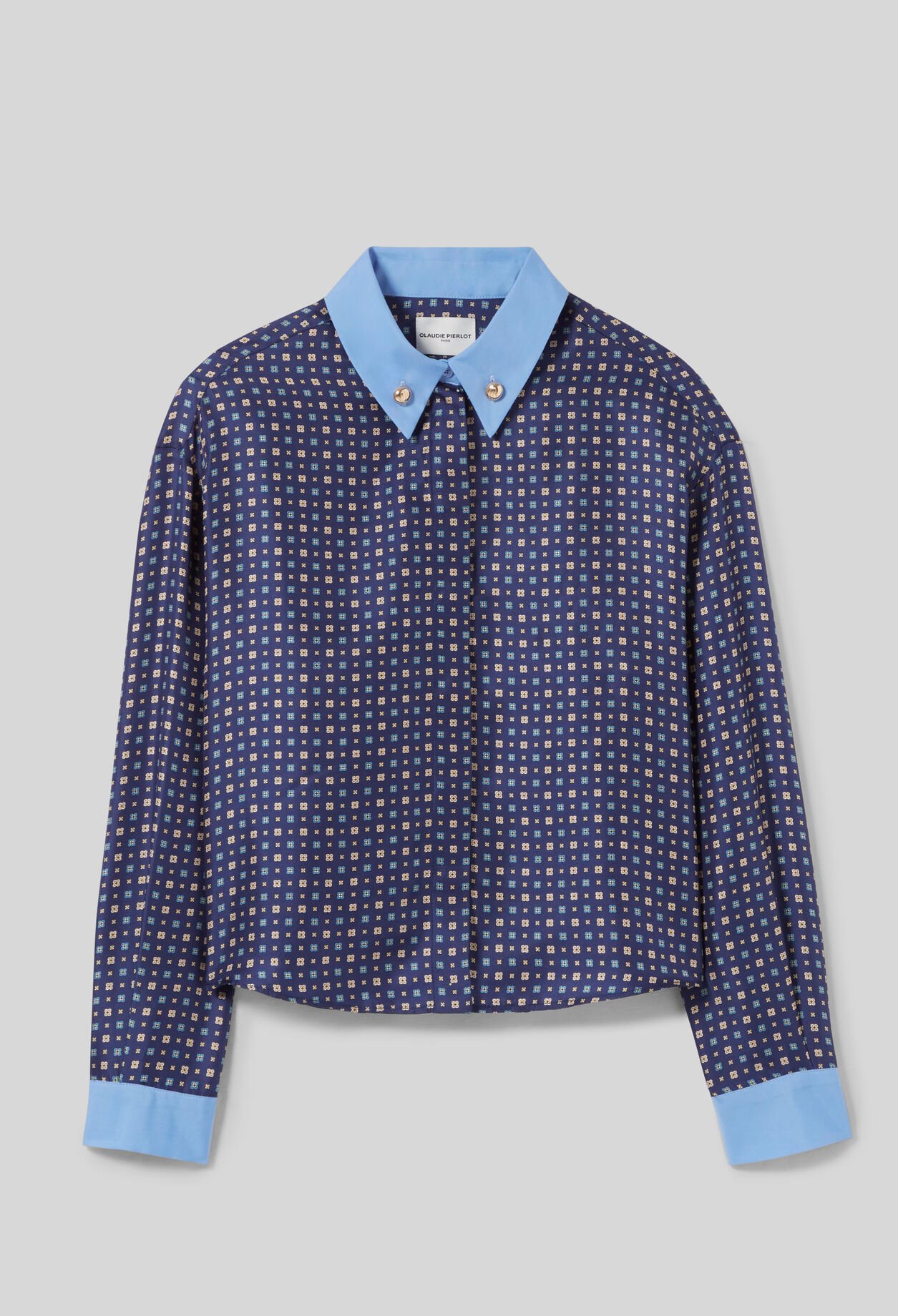 Camisa de seda estampada