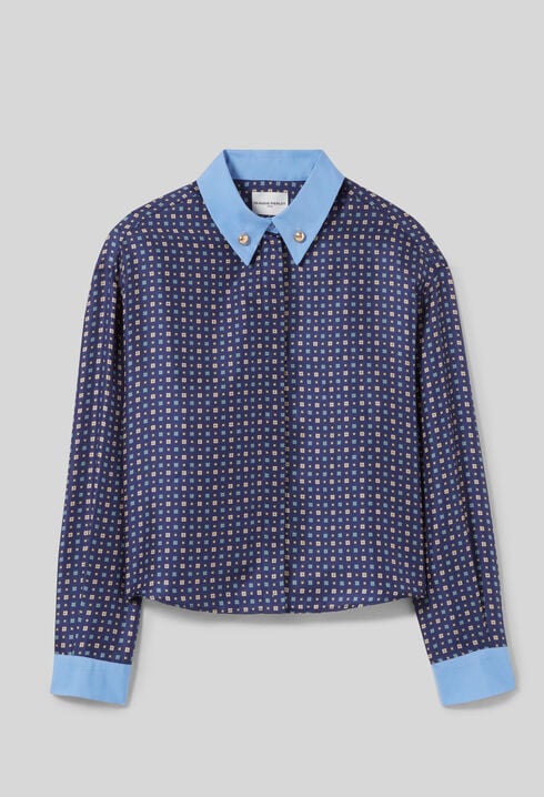 Camisa de seda estampada