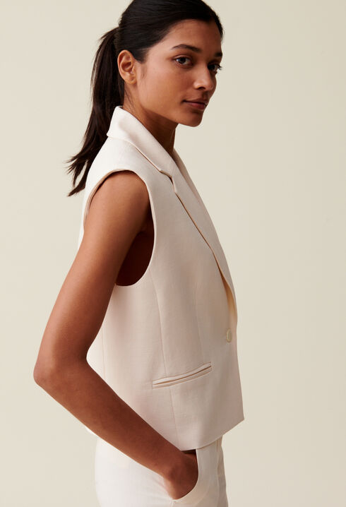 Chaqueta de traje marfil