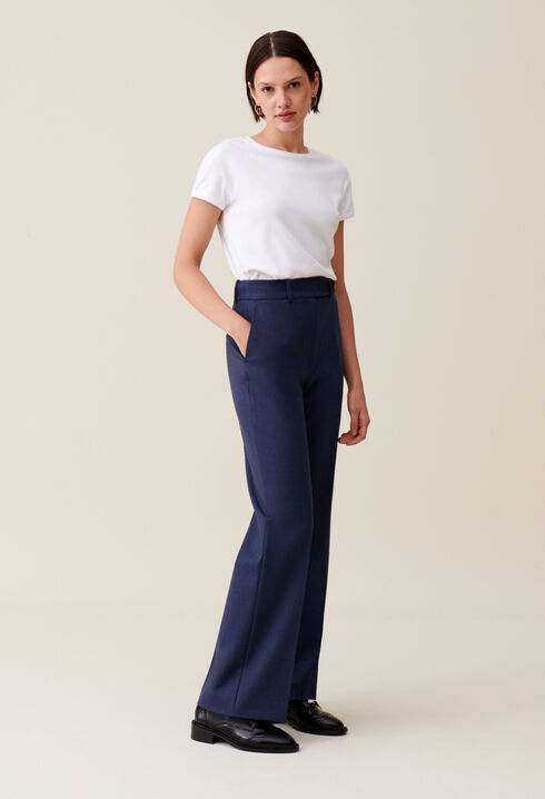 Pantalón de traje lana azul marino