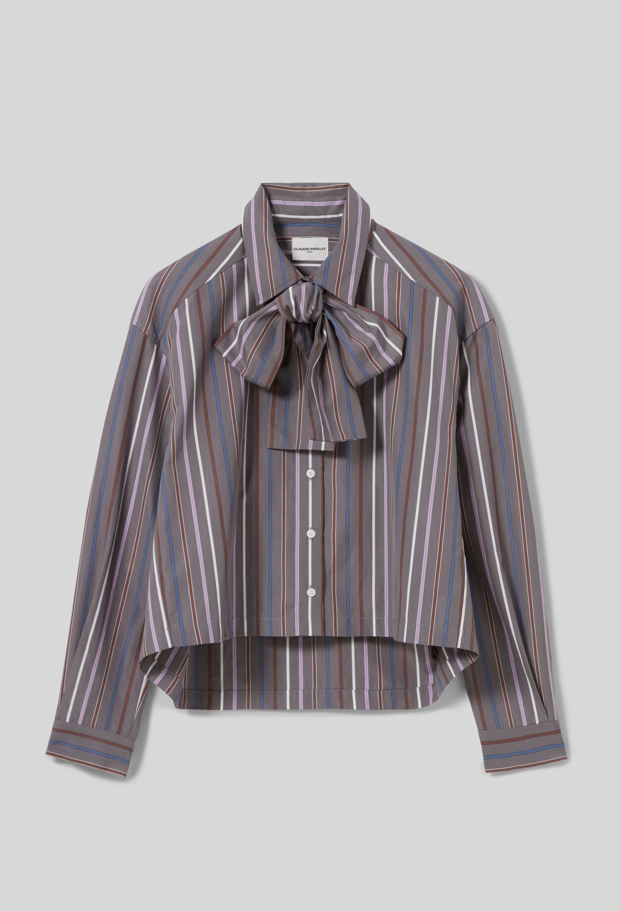 Blusa con lazada y rayas