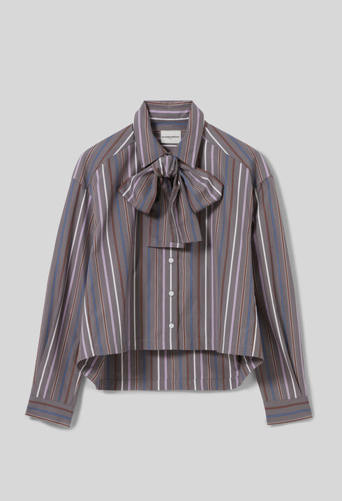 Blusa con lazada y rayas