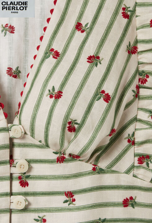 Top con volante y estampado