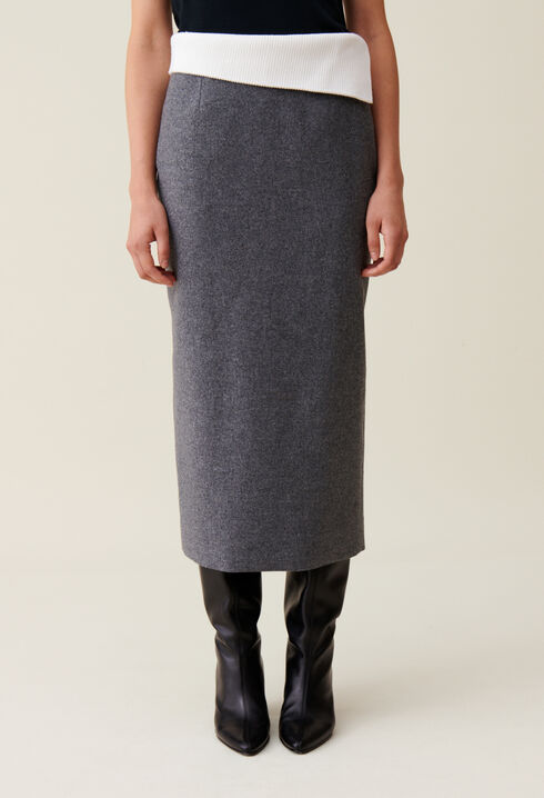 Falda recta gris