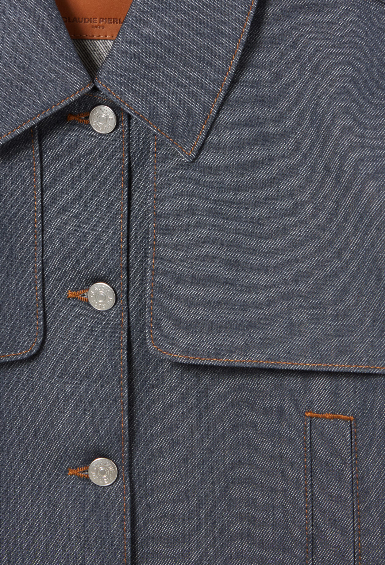 Chaqueta denim oscuro ancha