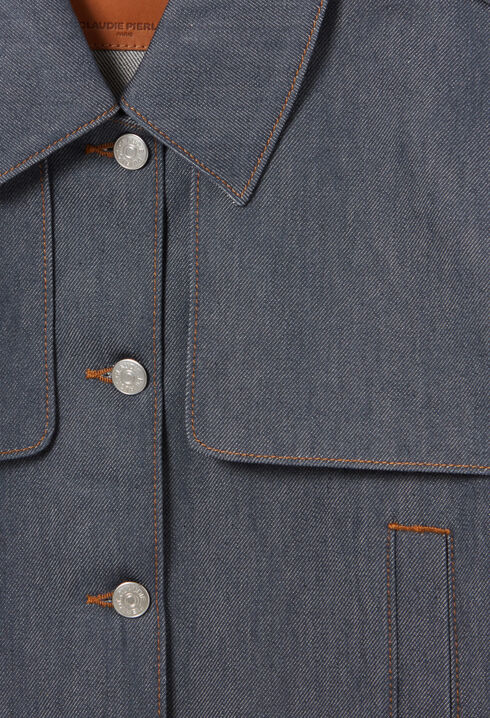 Chaqueta denim oscuro ancha