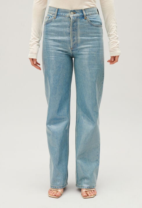 Vaqueros Claude rectos lentejuelas azul