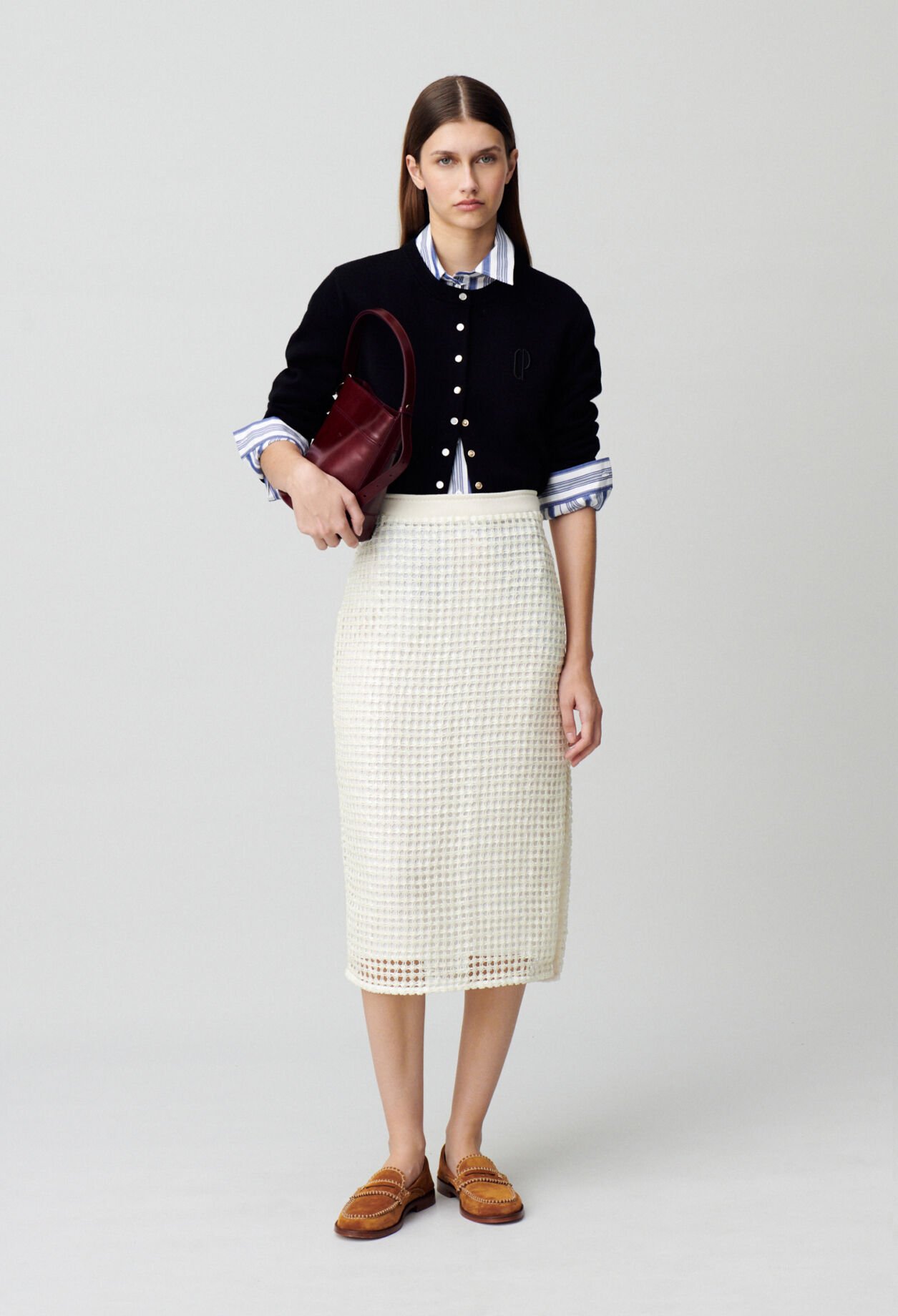 Falda midi de crochet
