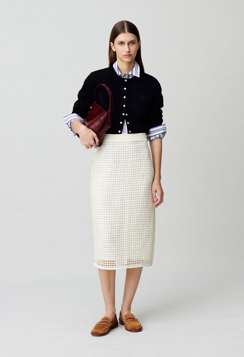 Falda midi de crochet