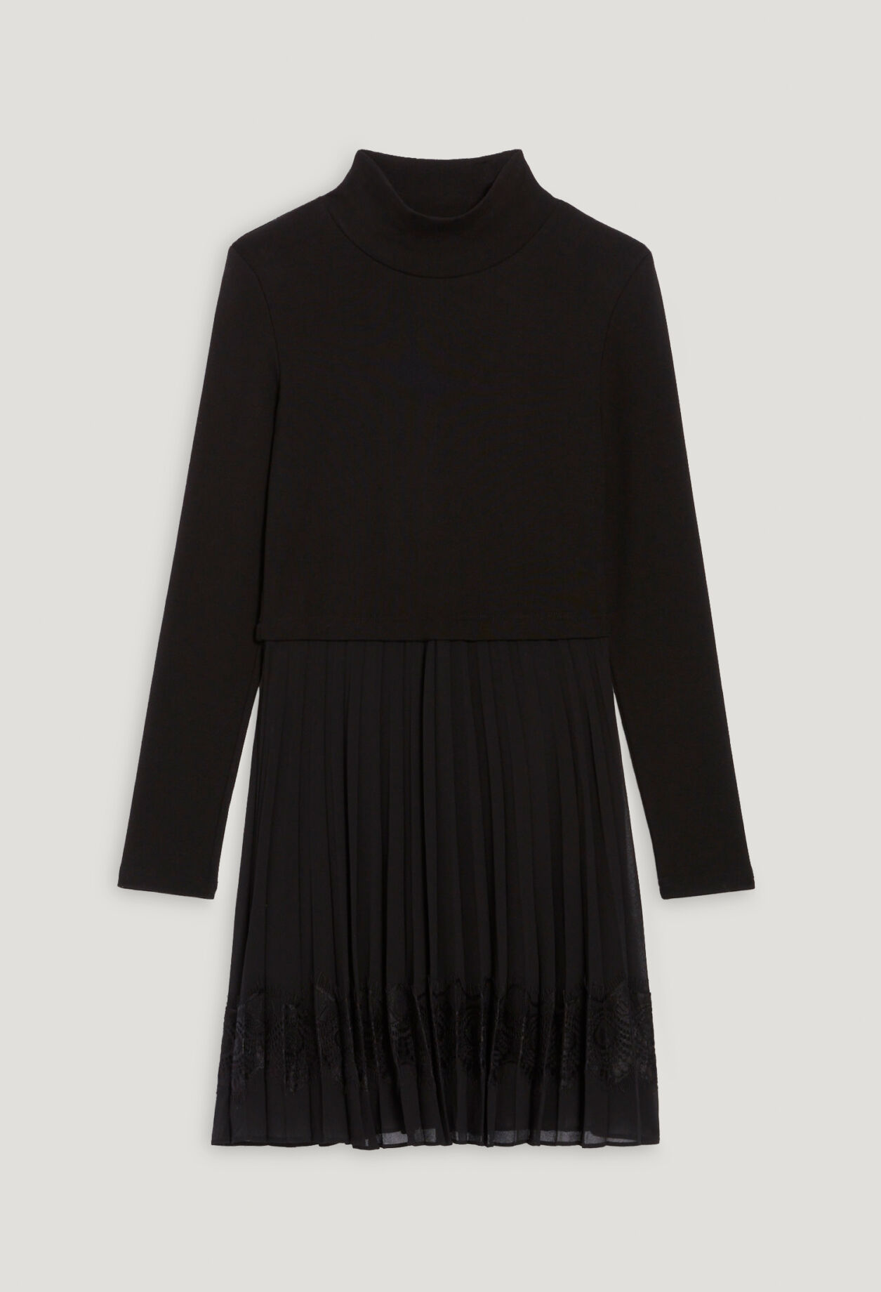 Vestido Twist corto plisado negro 